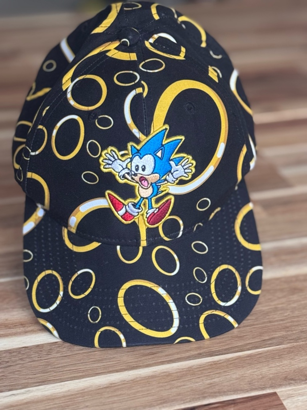 Sonic the hedgehog snap back official SEGA hat gold ring print gamer cap OSFM
